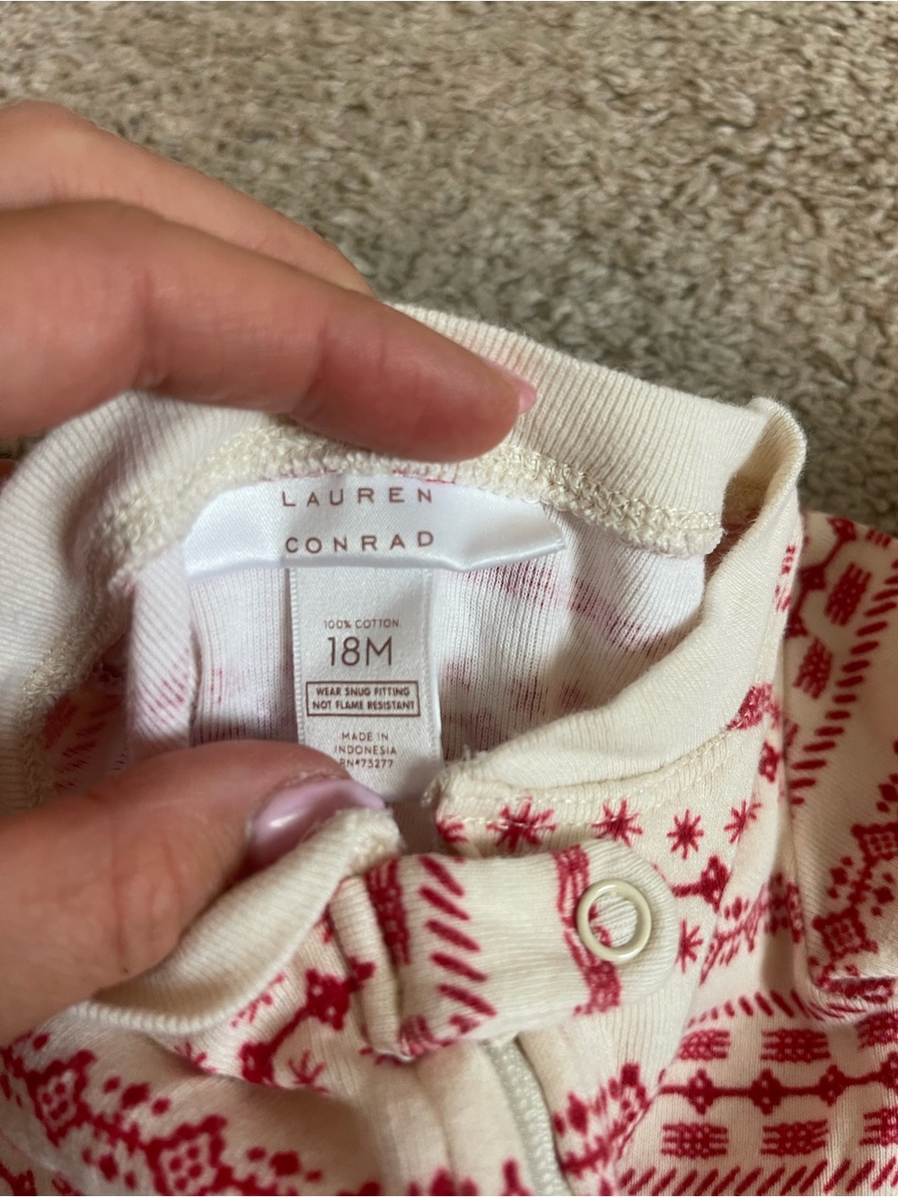 Lauren Conrad 100% Cotton Christmas Sleeper - Picture 3 of 4